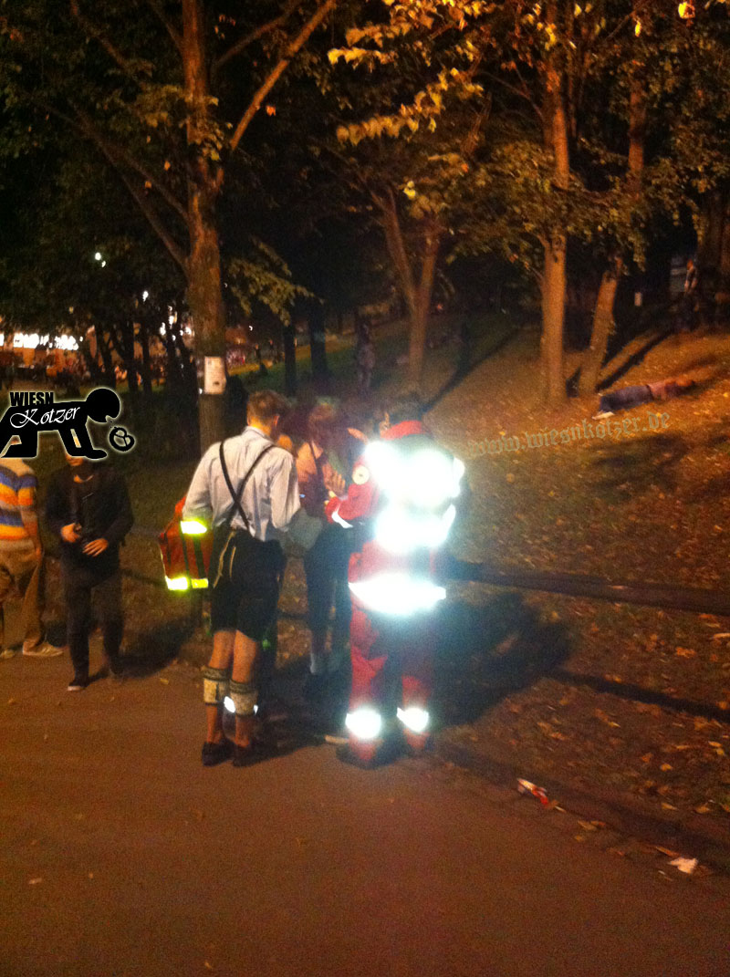 Glowing security suit of a first aid guy