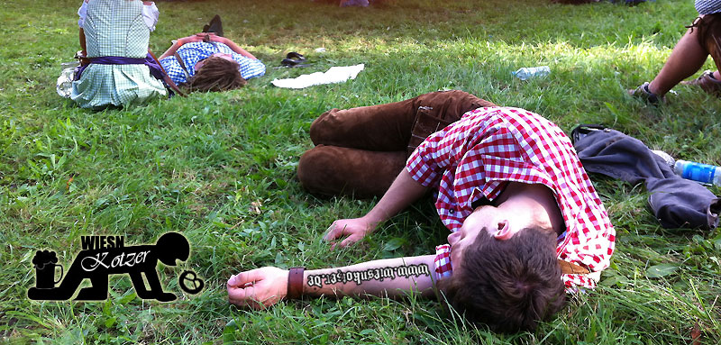 passed out dude at the oktoberfest